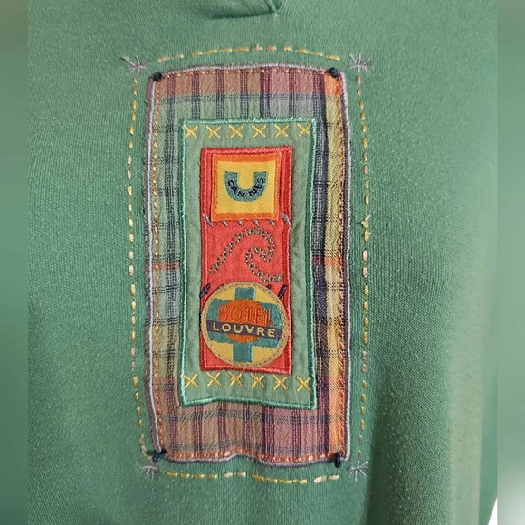 Koret Francisca Womens Small Teal Green Patchwork Polo Shirt Vintage Preppy 80s - Picture 3 of 7